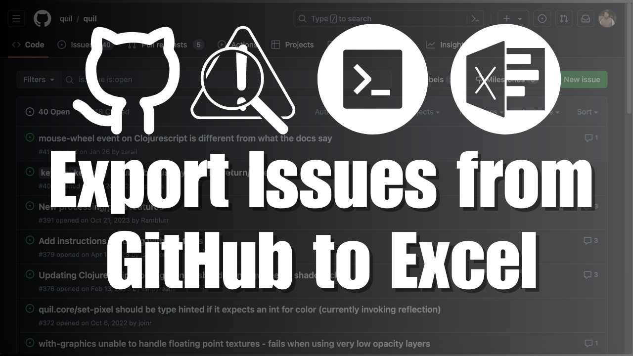 Export GitHub Issues to Excel with GitHub CLI Tool