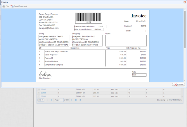 Shipping Invoice Management System