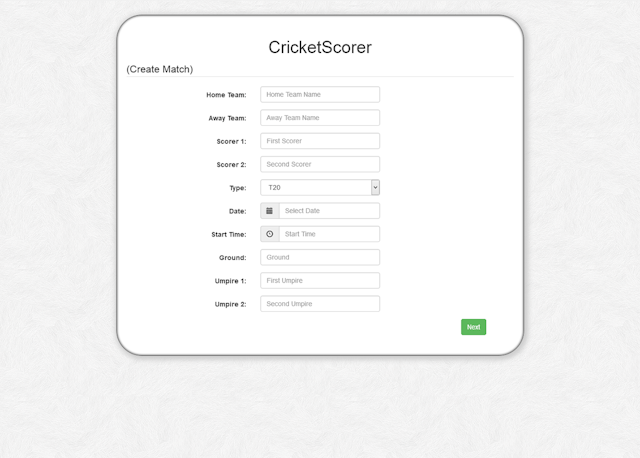 Cricket Scorer App (CodeIgniter)