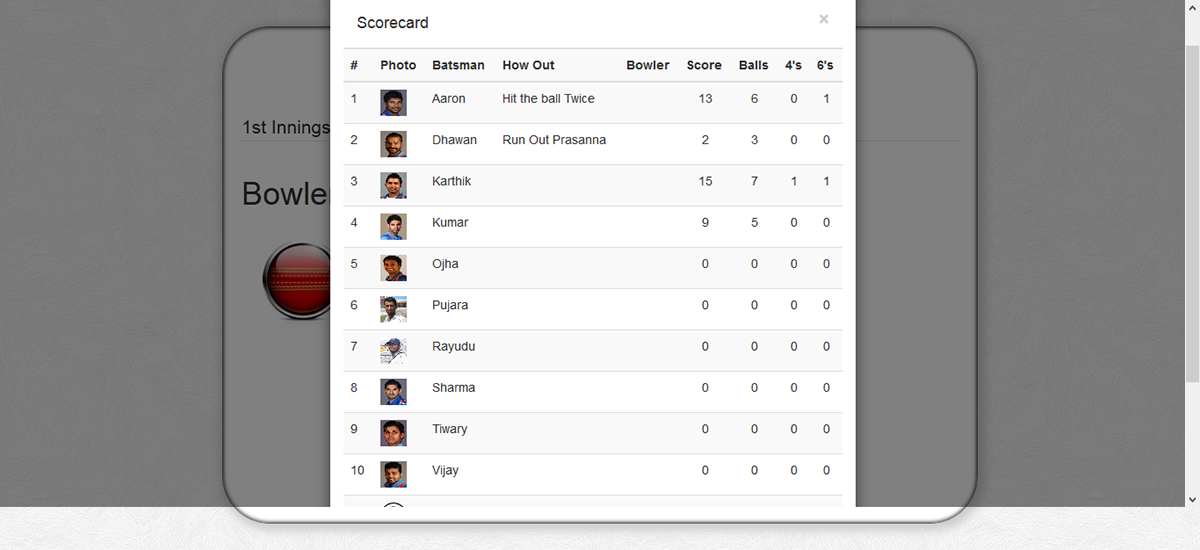 Cricket Scorer App (CodeIgniter)