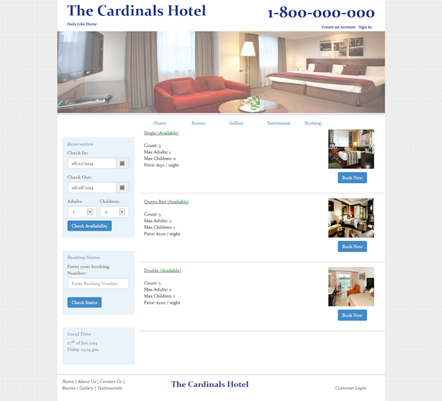 Hotel Rooms Booking System