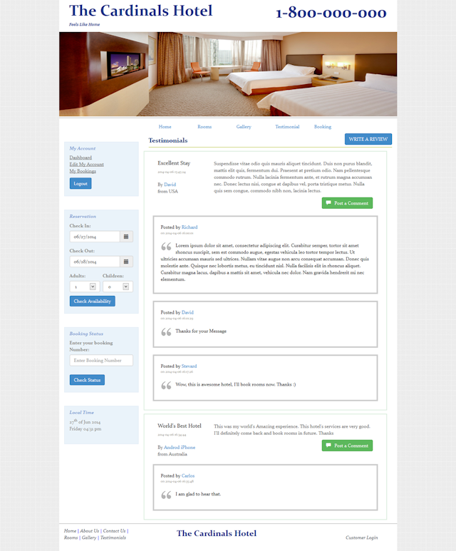Hotel Rooms Booking System