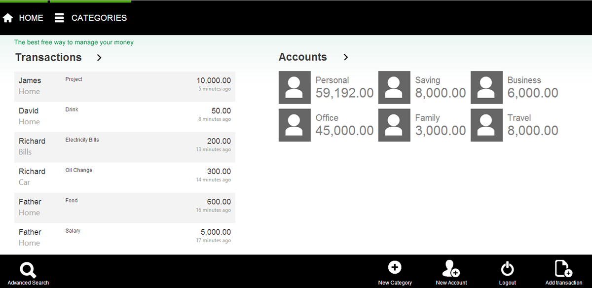 Personal Expense Management App - Codeignitor